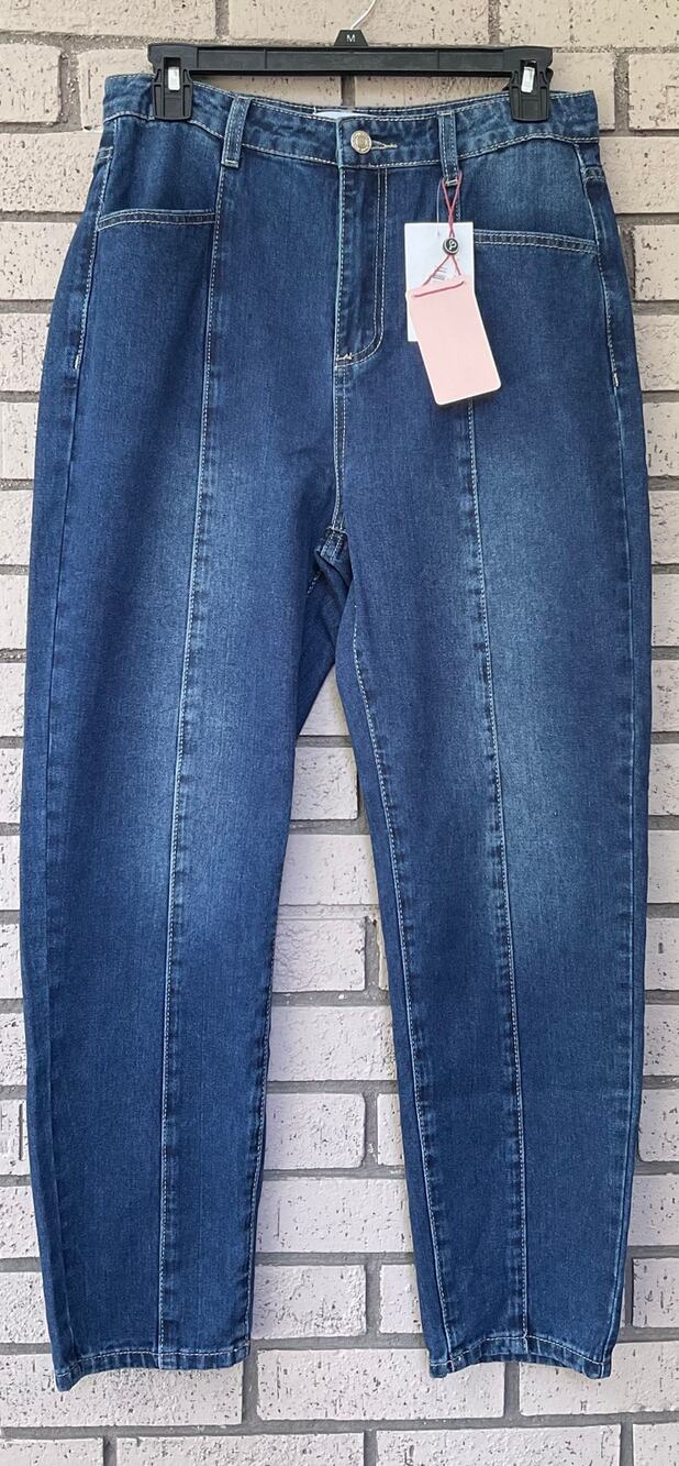 Denim Blvd Seamed Belted Denim Jeans